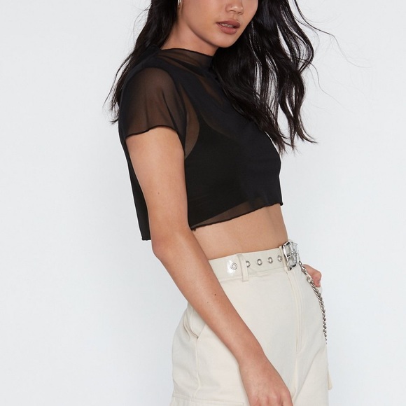 Glad to Sheer It Mesh Crop Top - Picture 3 of 4